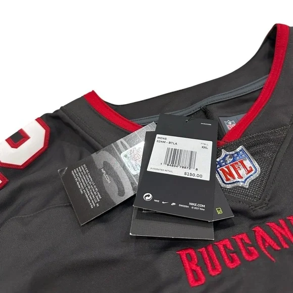NWT Tom Brady Buccaneers Gray Jersey TB 12 XXL - Picture 6 of 9